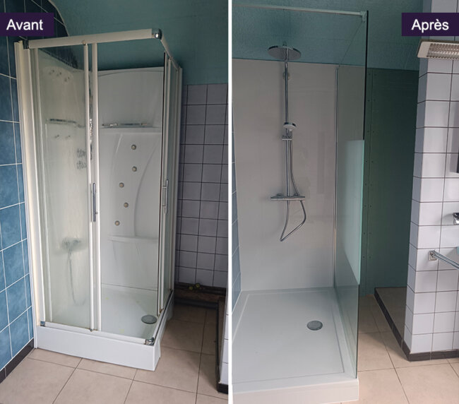 Rénovation salle de bain - douche - JCS Chauffage